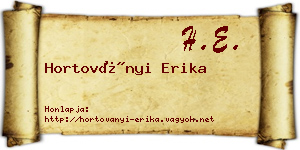 Hortoványi Erika névjegykártya
